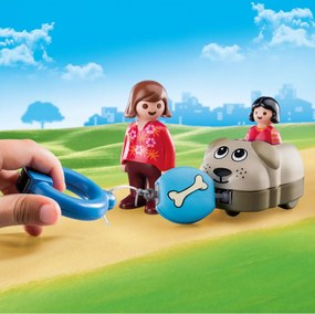 Playset Playmobil 1.2.3 Σκύλος Παιδιά 70406 (6 pcs)