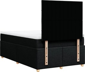 vidaXL Κρεβάτι Boxspring με Στρώμα Μαύρο 120x190 εκ. Υφασμάτινο