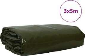 vidaXL Τέντα 650g / m² Λαδί 3 x 5 m Καμβάς με επικάλυψη PVC