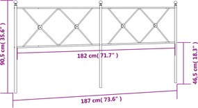 vidaXL Ανταλλακτικό κεφαλάρι Λευκό 180 εκ. Μεταλλικό