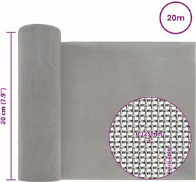 vidaXL Πλέγμα Οθόνης 120 mesh 20 x 2000 εκ Ανοξείδωτο Ατσάλι 201 Ασημί