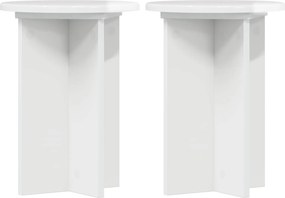 vidaXL Βάση φυτών 2 τεμ. Γυαλιστερό Λευκό Ø29,5 x 40 εκ.