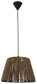 Φωτιστικό Οροφής Cuba 31-1253 Φ30cm Brown-Black Heronia Μέταλλο,Bamboo