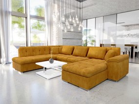 Γωνιακός καναπές Niko-Μουσταρδί-Δεξιά