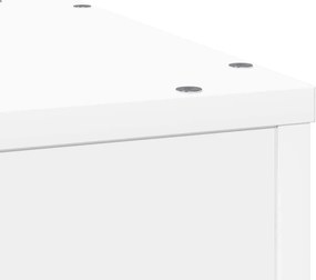 vidaXL Βάση Γλάστρας Λευκό 33x33x100 εκ. από Επεξεργασμένο Ξύλο