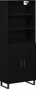 vidaXL Highboard 2 pcs Μαύρη Οξυά Επεξεργασμένο ξύλο