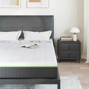 vidaXL Στρώμα Λευκό και Γκρι 140 x 190 cm Ζακάρ ύφασμα