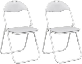 vidaXL Πτυσσόμενη Καρέκλα 2 pcs Λευκό και Γκρι 48 x 43,5 x 81 εκ.