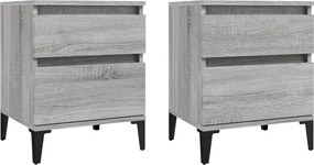 vidaXL Κομοδίνα 2 Τεμ. Γκρι Sonoma 40x35x50 εκ.
