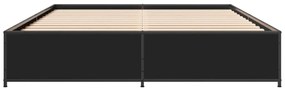 Πλαίσιο Κρεβατιού Μαύρο 120x190 εκ. Επεξ. Ξύλο &amp; Μέταλλο - Μαύρο