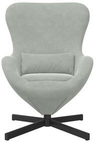 vidaXL Πολυθρόνα Αυγού Light Grey Velvet