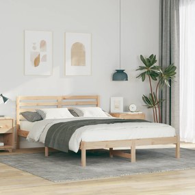 vidaXL Σκελετός Κρεβατιού Καφέ 140 x 210 cm Συμπαγές ξύλο πεύκου