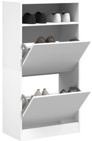 vidaXL Παπουτσοθήκη Λευκή 60 x 34 x 116 εκ. από Επεξεργασμένο Ξύλο