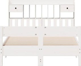 vidaXL Κρεβάτι Βιβλιοθήκη Χωρίς Στρώμα 140x200 εκ Μασίφ Ξύλο Πεύκο