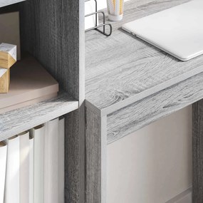 vidaXL Γραφείο με συρτάρι με ράφι με αποθήκευση 2 pcs Γκρίζο Σονομα