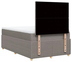 Κρεβάτι Boxspring με Στρώμα Taupe 120x200 εκ. Υφασμάτινο - Μπεζ-Γκρι