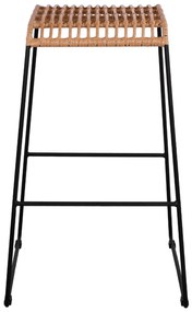 Σκαμπό Μπαρ ALLEGRA C5641 Μεταλλικό με Μπέζ Wicker 49x50x76 εκ. 49x50x76 εκ.