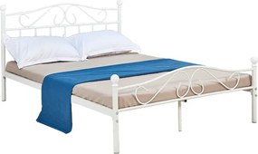 Κρεβάτι Yorick pakoworld λευκό μεταλλικό 140x190εκ