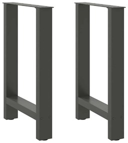 Πόδια Τραπεζαρίας Ανθρακί 2 τεμ. 60x(72-73) εκ. Ατσάλι