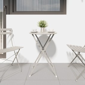 vidaXL Τραπέζι Bistro Πτυσσόμενο  Μπεζ Ø50x71 εκ. Μεταλλικό