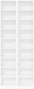 vidaXL Ντουλάπα CD 2 τμχ. Λευκό 33 x 23,5 x 175 εκ. Επεξεργασμένο Ξύλο