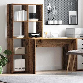 vidaXL Γραφείο Παλαιό ξύλο 138.5 x 55 x 143 εκ Επεξεργασμένο ξύλο