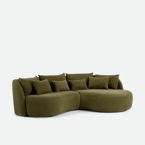 Γωνιακός καναπές δεξιός, από γκοφρέ chenille, NICO