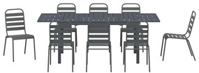 vidaXL Σέτ φαγητού για κήπο 9 pcs Ανθρακί Ατσάλι με Πούδρα
