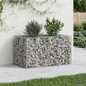 vidaXL Ανασηκωμένο κρεβάτι gabion Ασημί