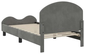 vidaXL Κρεβάτι Παιδικής Κρεβατοκάμαρας με Κεφαλάκι Σκούρο Γκρι Βελούδο