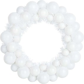 vidaXL Χριστουγεννιάτικα Στεφάνια Μπάλλας 2 pcs Λευκό 33 x 33 x 7 εκ.
