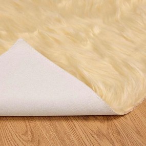 vidaXL Ψεύτικο Δέρμα Προβάτου Χαλί Tafalla Κρεμ 120 x 170 cm