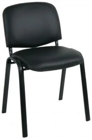 SIGMA Καρέκλα Στοιβαζόμενη Γραφείου - Επισκέπτη Μέταλλο Μαύρο / PVC Μαύρο 56x62x77cm / Σωλ.35x16/1mm ΕΟ550,17W
