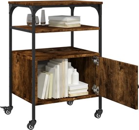 vidaXL Βάση Εκτυπωτή 3 Επιπέδων Καπνιστή Δρυς 50x40x76 εκ Επεξ. Ξύλο