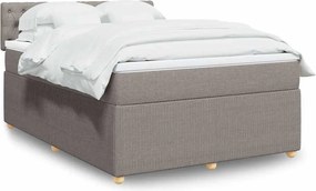 vidaXL Κρεβάτι Boxspring με Στρώμα Taupe 140x190 εκ. Υφασμάτινο