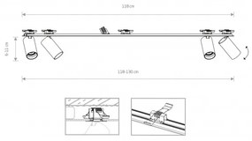 Σποτ Φωτιστικό Ράγας 4xGU10 10W IP20 Mono Surface Nowodvorski 7686 Λευκό-Χρυσό