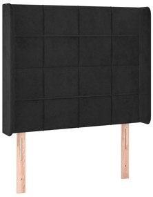 vidaXL Κρεβάτι Boxspring με Στρώμα &amp; LED Μαύρο 100x200 εκ. Βελούδινο