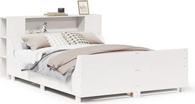 vidaXL Σκελετός Κρεβ. Χωρίς Στρώμα Λευκό 140x190 εκ Μασίφ Πεύκο