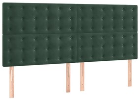 vidaXL Κεφαλάρια Κρεβατιού 4 τεμ.Σκ.Πράσινο 100x5x78/88 εκ. Βελούδινο
