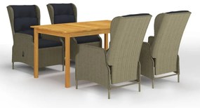 vidaXL Σετ Τραπεζαρίας Κήπου 5 Τεμαχίων Καφέ