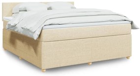 ΚΡΕΒΑΤΙ BOXSPRING ΜΕ ΣΤΡΩΜΑ ΚΡΕΜ 180X200 ΕΚ. ΥΦΑΣΜΑΤΙΝΟ 3289833