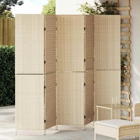 vidaXL Διαχωριστικό Δωματίου Μπεζ 245 x 180 cm συνθετικό ρατάν