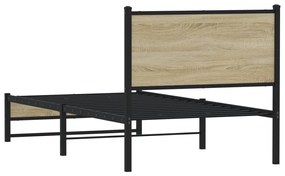 vidaXL Σκελετός Κρεβ. Χωρίς Στρώμα Sonoma Δρυς 80x200 εκ. Μεταλλικό