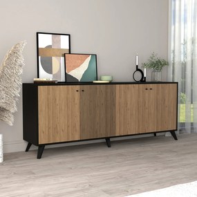 ΜΠΟΥΦΕΣ ΜΕΛΑΜΙΝΗΣ KRUDEN HM9446.11 ΜΑΥΡΟ-ΦΥΣΙΚΟ 180x40x78.6Υεκ. (1 Τεμμάχια)