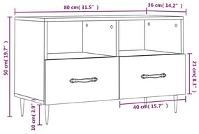 ΈΠΙΠΛΟ ΤΗΛΕΟΡΑΣΗΣ ΛΕΥΚΟ 80 X 36 X 50 ΕΚ. ΑΠΟ ΕΠΕΞΕΡΓΑΣΜΕΝΟ ΞΥΛΟ 828948