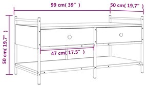 Τραπεζάκι Σαλονιού Καφέ Δρυς 99x50x50 εκ. Επεξεργασμένο Ξύλο - Καφέ