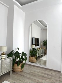 Stewehome Οβάλ καθρέφτης δαπέδου με μεταλλικό πλαίσιο Λευκό 180x80 cm