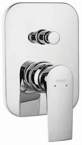 Μίκτης Μπαταρίας Ντους 2 Εξόδων Algeo Square BAQ7P Chrome Ferro Ορείχαλκος