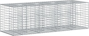 vidaXL Ανασηκωμένο κρεβάτι gabion Ασημί