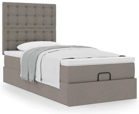 vidaXL Οθωμανικό κρεβάτι με στρώμα Taupe 100x200cm ύφασμα